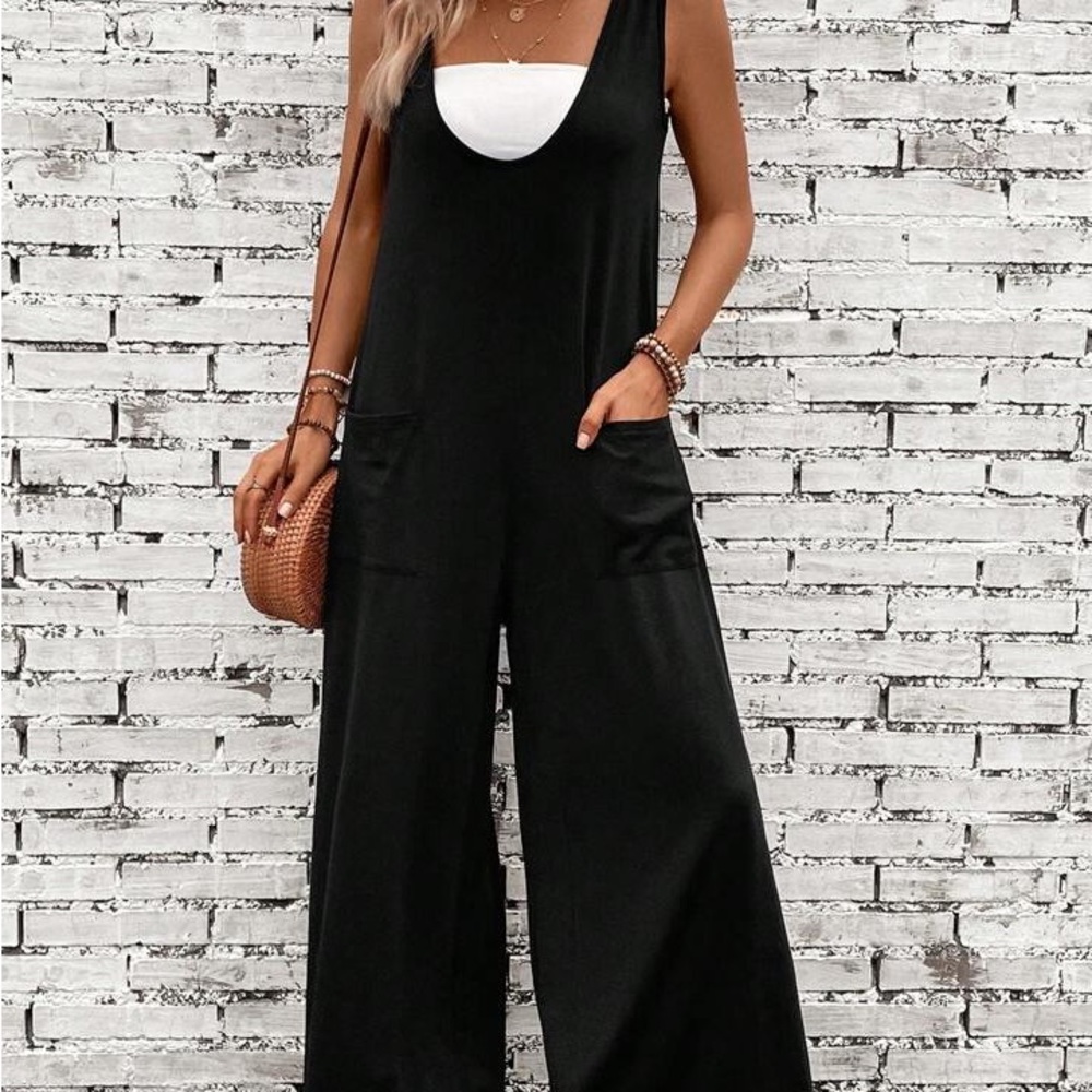 Black Wide-Leg Jumpsuit
